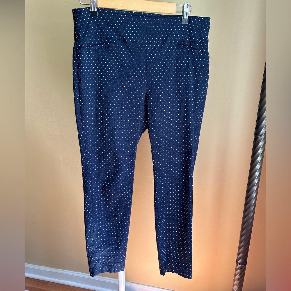 Van Heusen stretch navy polka dot pants